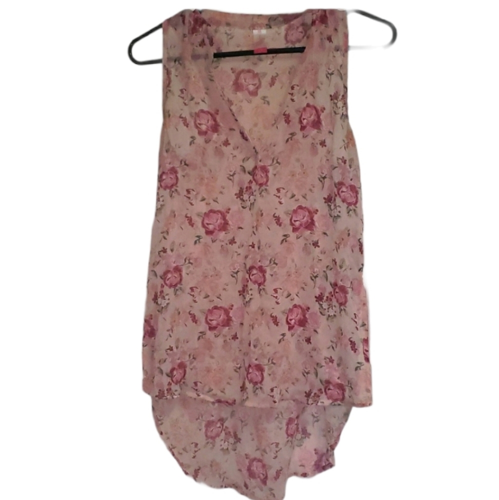 BOGO - Sheer Pink Floral Blouse